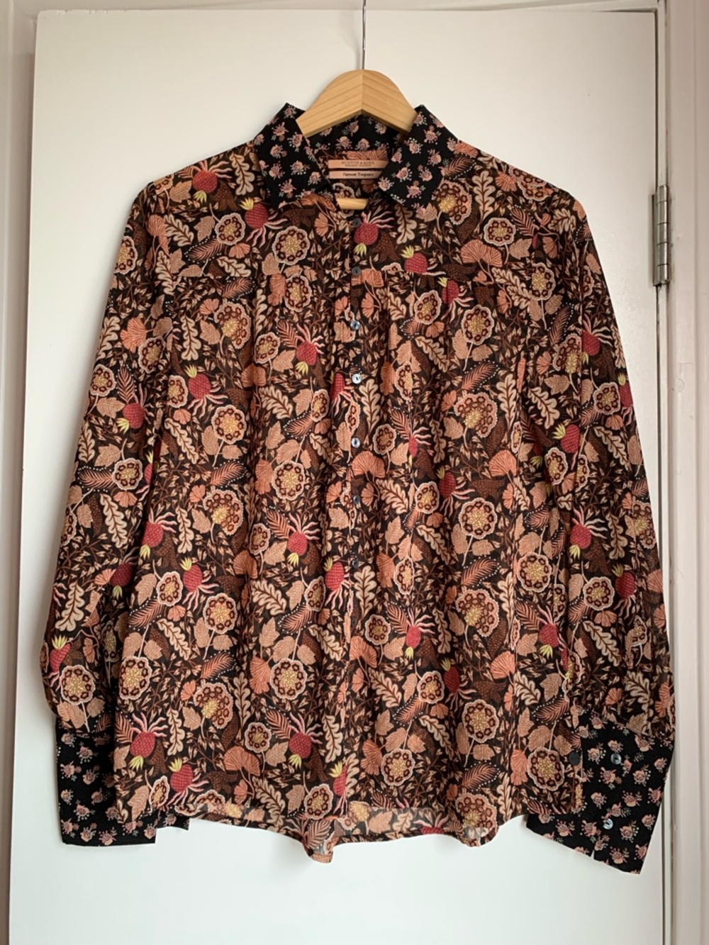Scotch & Soda Black Floral Mixed-Print Blouse